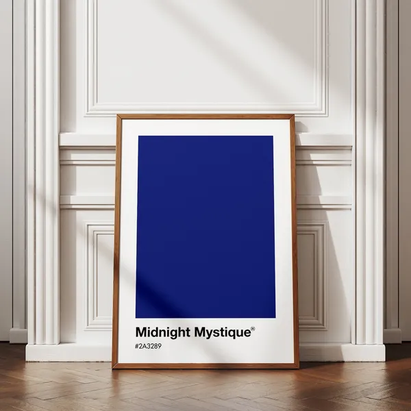 Midnight Blue Pantone Color Print, Trendy Wall Art
