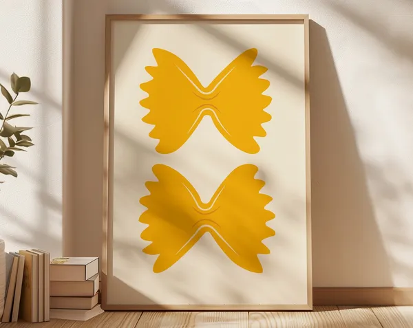 Farfalle Bowtie Pasta Retro Food Art Print
