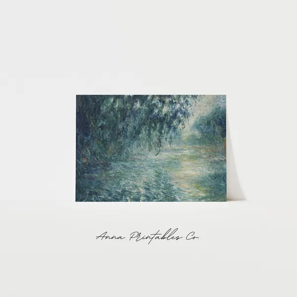 Claude Monet Abstract River Landscape Vintage Art Print