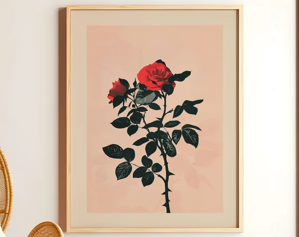 June Birth Flower Rose Botanical Art Print