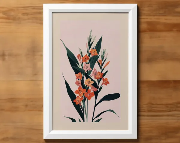 August Gladiolus Birth Flower Botanical Art Print