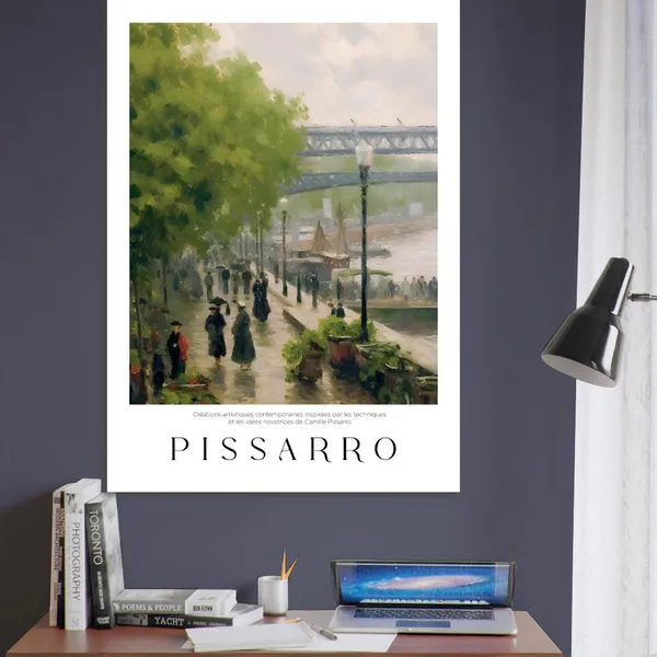 Pissarro Waterfront Retro Travel Poster