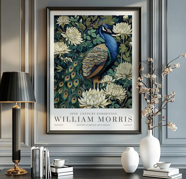 William Morris Print, Vintage Exhibition Poster
