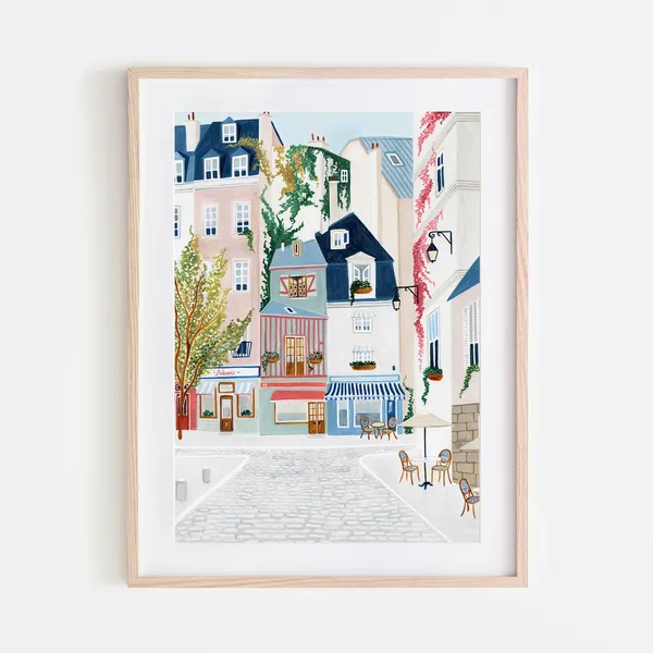 Paris Latin Quarter Travel Poster, Paris Decor