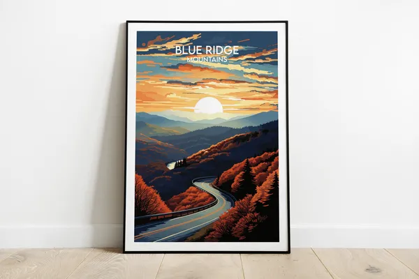 Blue Ridge Mountains Custom Wedding Art Print