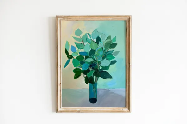 Green Plant Painting Boho Apartment Foyer Art Print
