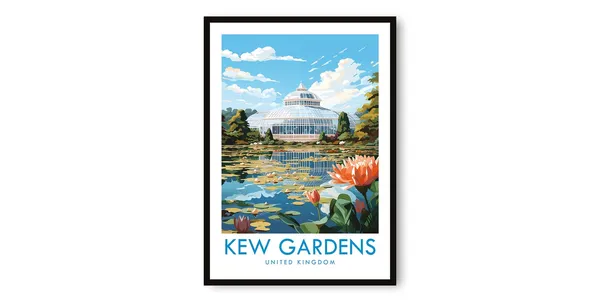 Kew Gardens Travel Poster, United Kingdom Art Print