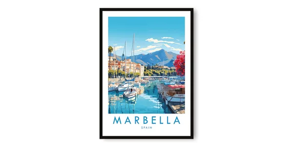 Marbella Travel Poster, Spain Decor Gift