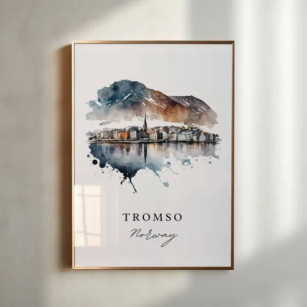 Tromso Norway Travel Poster, Custom Text Personalized