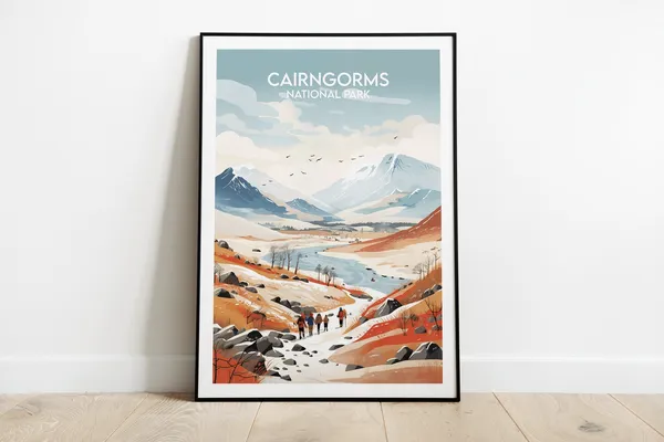 Cairngorms National Park Scotland Travel Poster