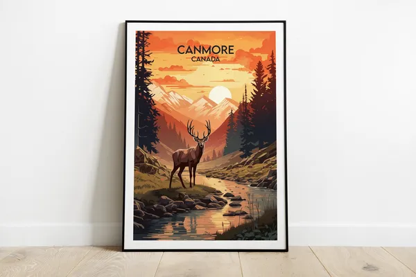 Canmore Travel Poster, Custom Personalised Gift