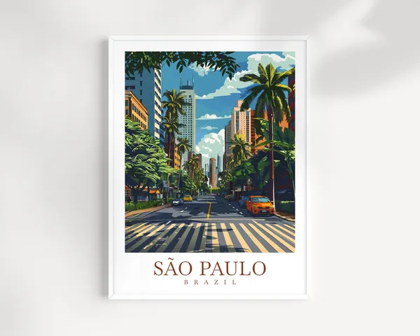 Sao Paulo Travel Print Home Decor Poster