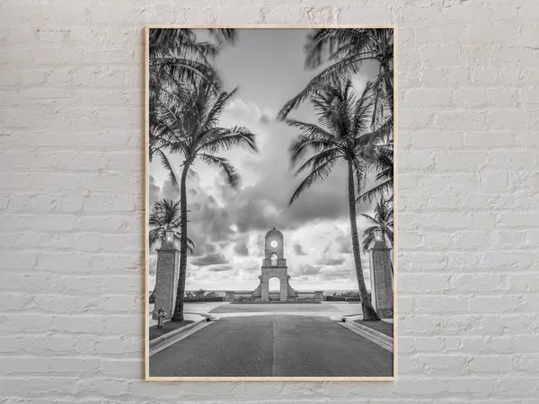 Black And White Palm Beach Travel Poster