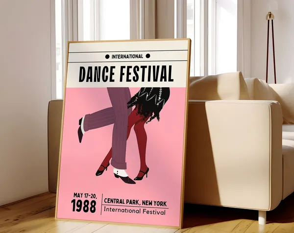 Dance Festival Retro Poster Print, Home Decor