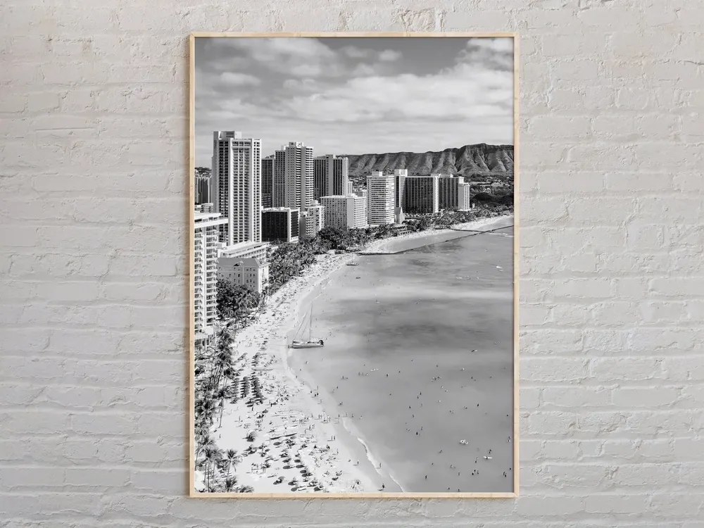 Waikiki Photo Decor Hawaii Poster Print