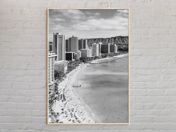 Waikiki Photo Decor Hawaii Poster Print