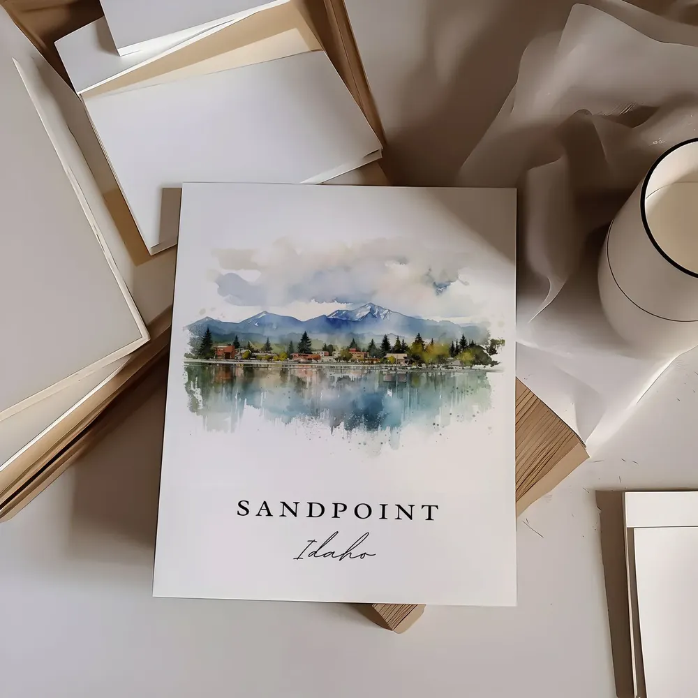 Sandpoint Traditional Travel Poster, Idaho Custom Text - Image 6