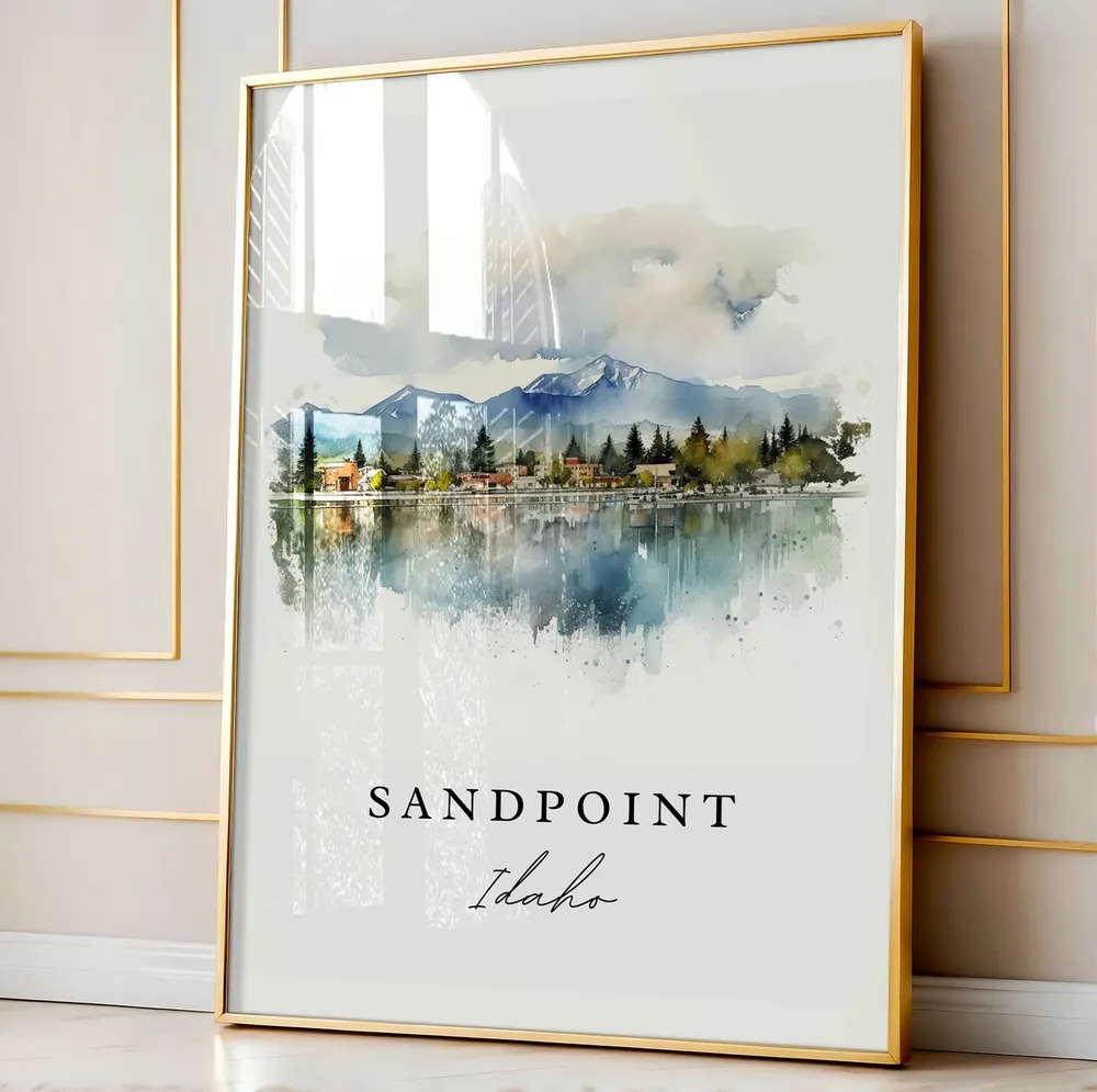 Sandpoint Traditional Travel Poster, Idaho Custom Text - Image 4