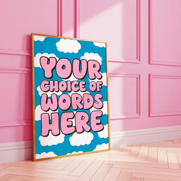 Custom Cloud Personalised Sky Poster Art Print