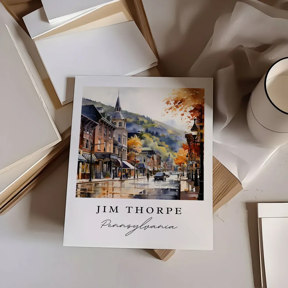 Jim Thorpe, PA Travel Poster Print, Custom Text - Image 6