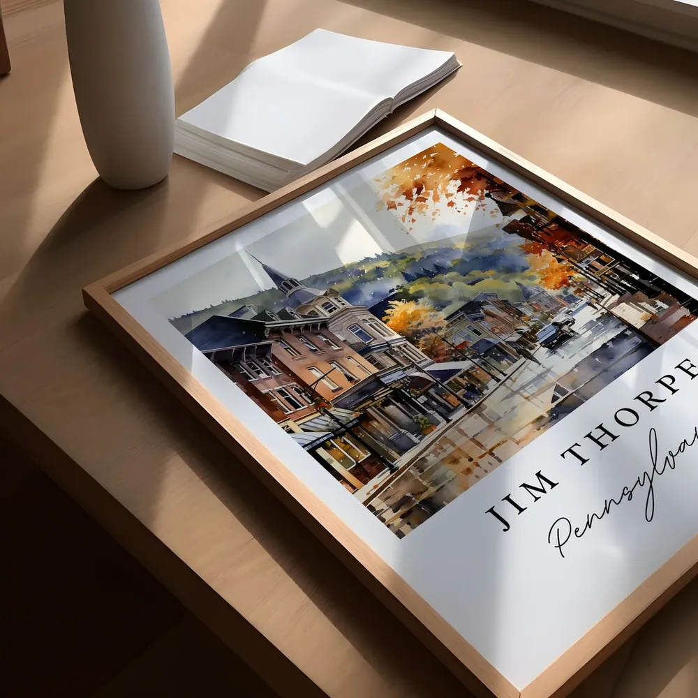 Jim Thorpe, PA Travel Poster Print, Custom Text - Image 5