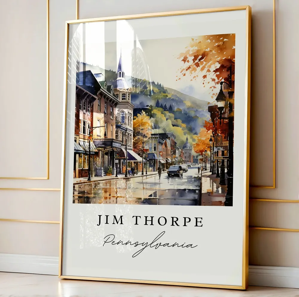 Jim Thorpe, PA Travel Poster Print, Custom Text - Image 4