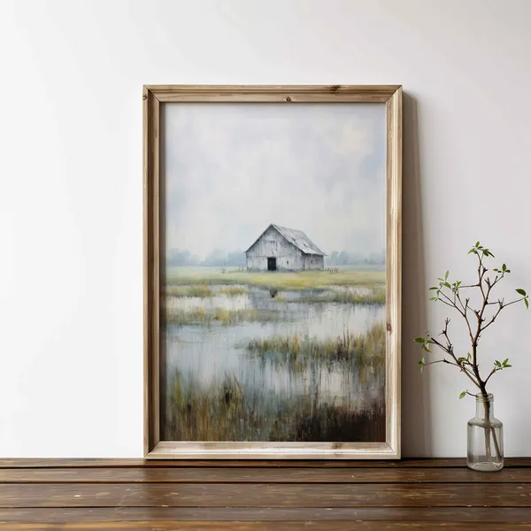 Barn Print, Rustic Farmhouse Vintage Countryside Art