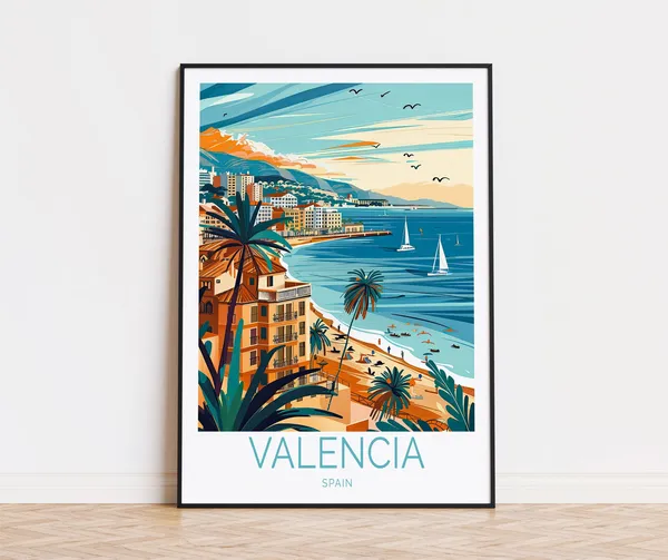 Valencia Travel Poster, Spain Home Decor Print