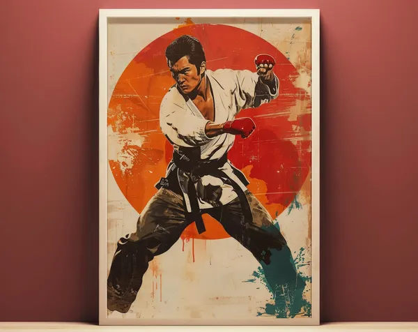 Retro Karate Poster, Vintage Martial Arts Print