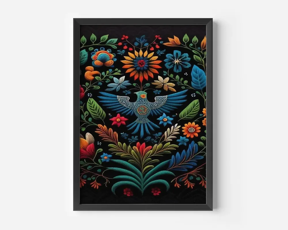 Vintage Mexican Floral Motifs, Mexican Art Print - Image 4