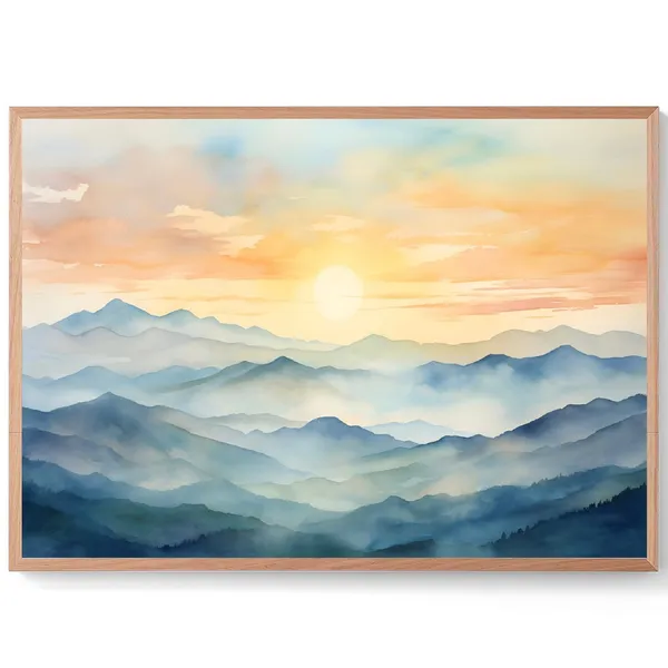 Great Smoky Mountains Misty Valley Travel Poster