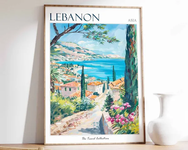 Lebanon Travel Poster, Lebanese Decor Art Print
