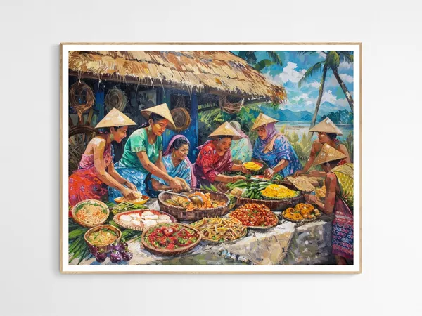 Colors Of A Filipino Village, Philippines Travel Poster