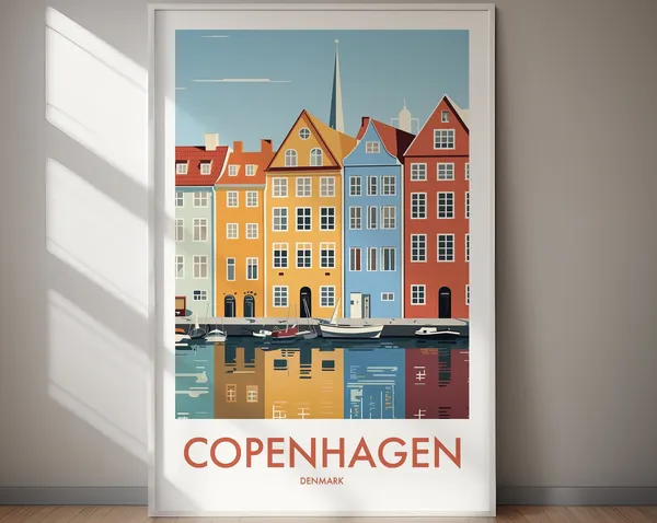 Copenhagen Denmark Travel Poster Print