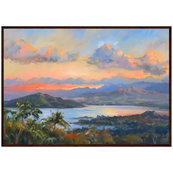 Hawaii Tropical Landscape Art Print, Travel Poster