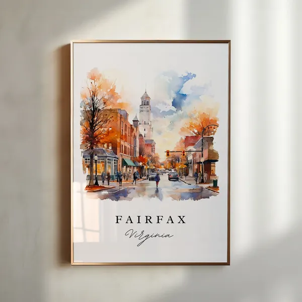 Fairfax Traditional Travel Poster Print, Virginia