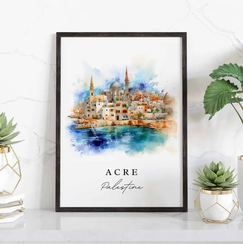 Acre Traditional Travel Poster, Custom Text Print