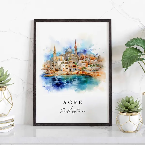 Acre Traditional Travel Poster, Custom Text Print