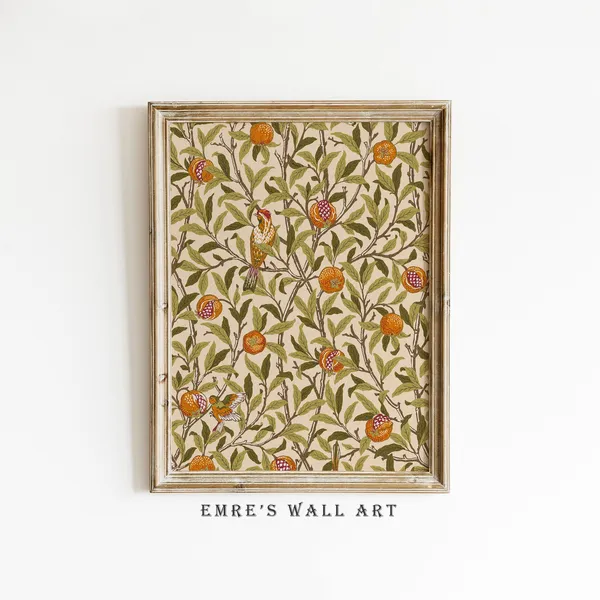 Vintage Pomegranate Tree Botanical Art Print