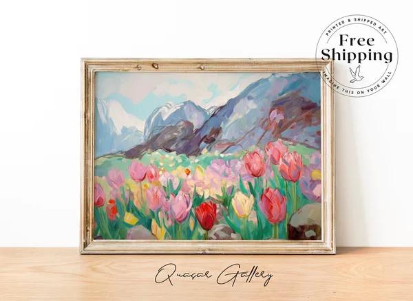 Tulip Floral Print, Botanical Wall Art for Bedroom