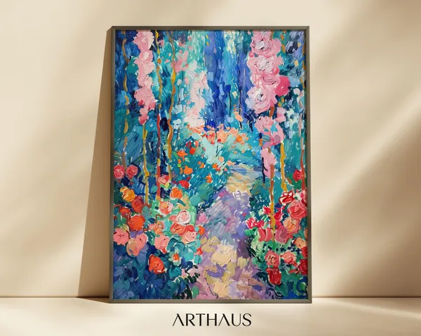 Rose Garden Lemon Print, Vintage Matisse-Inspired Art
