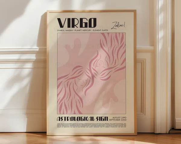 Virgo Horoscope Print, Zodiac Exhibition Poster