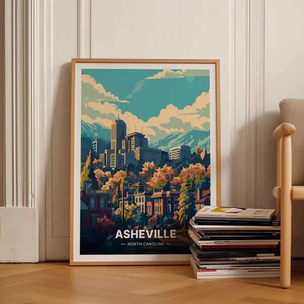 Asheville Travel Poster, North Carolina Art Print