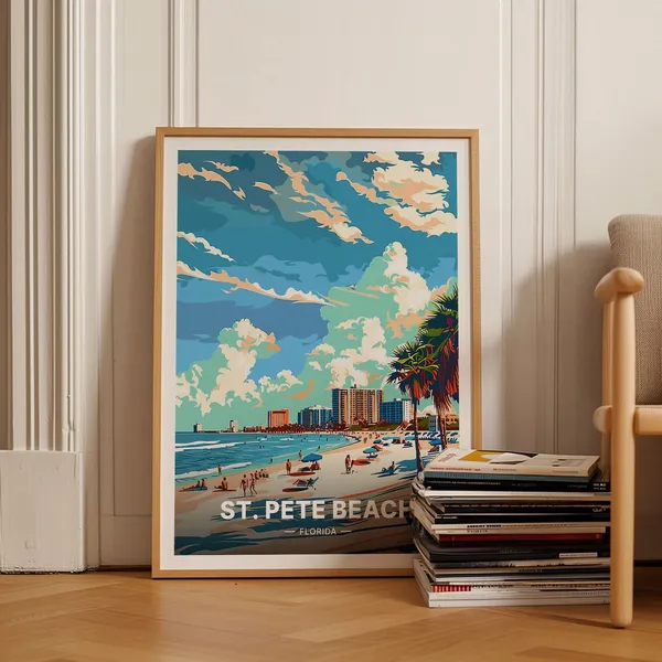 St Pete Beach Travel Poster, Florida Coastal Art Print