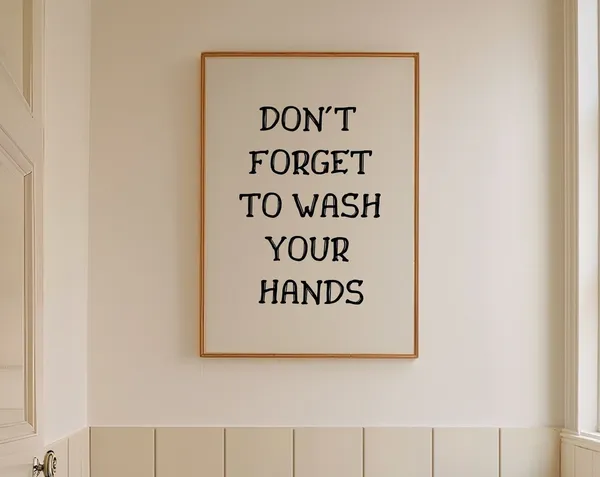 Wash Your Hands Vintage Bathroom Poster, Retro Humor