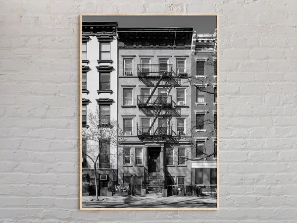 East Village New York City Art Print, Black and White