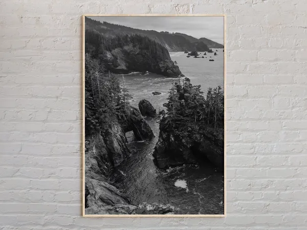 Black And White Oregon Travel Poster, Wall Art