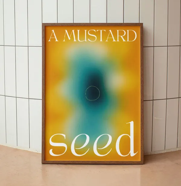 Mustard Seed Bible Verse Wall Art, Modern Aesthetic