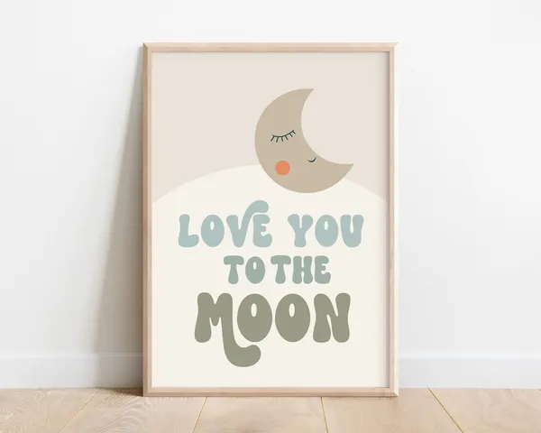 Boho Kids Moon Affirmation Playroom Art Print