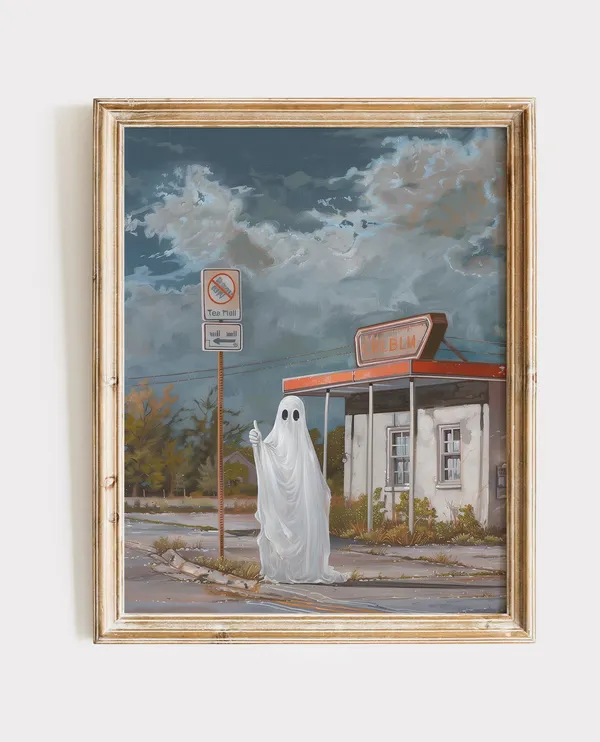 Ghost Painting Vintage Halloween Art Print